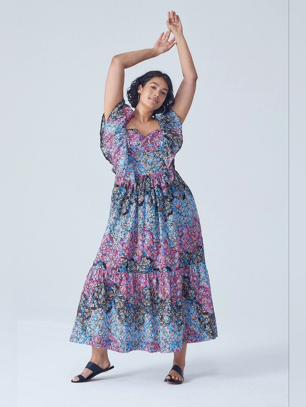 Anthropology Clementina Eyelet Boho Maxi Dress. Size XL.